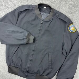 VTG Navy JROTC Jacket Mens 44 Black‎ Bomber Wool Blend 90s Eisenhower Military